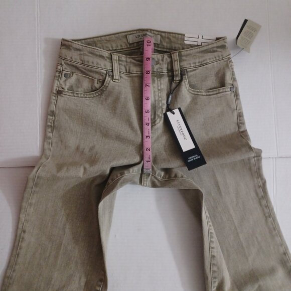 LIVERPOOL HANNAH CROP FLARE FRAY HEM MINERAL LAUREL OLIVE SIZE 4/27 - Picture 10 of 15